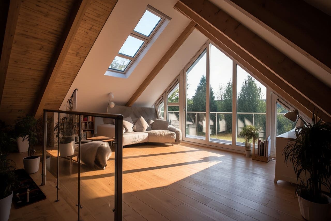 Modern dormer loft with skylight